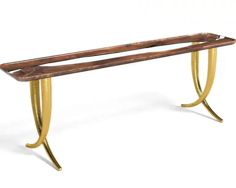 Epoxy Resin Sofa & Console table made of Walnut wood | Ivory Collection by Gizz