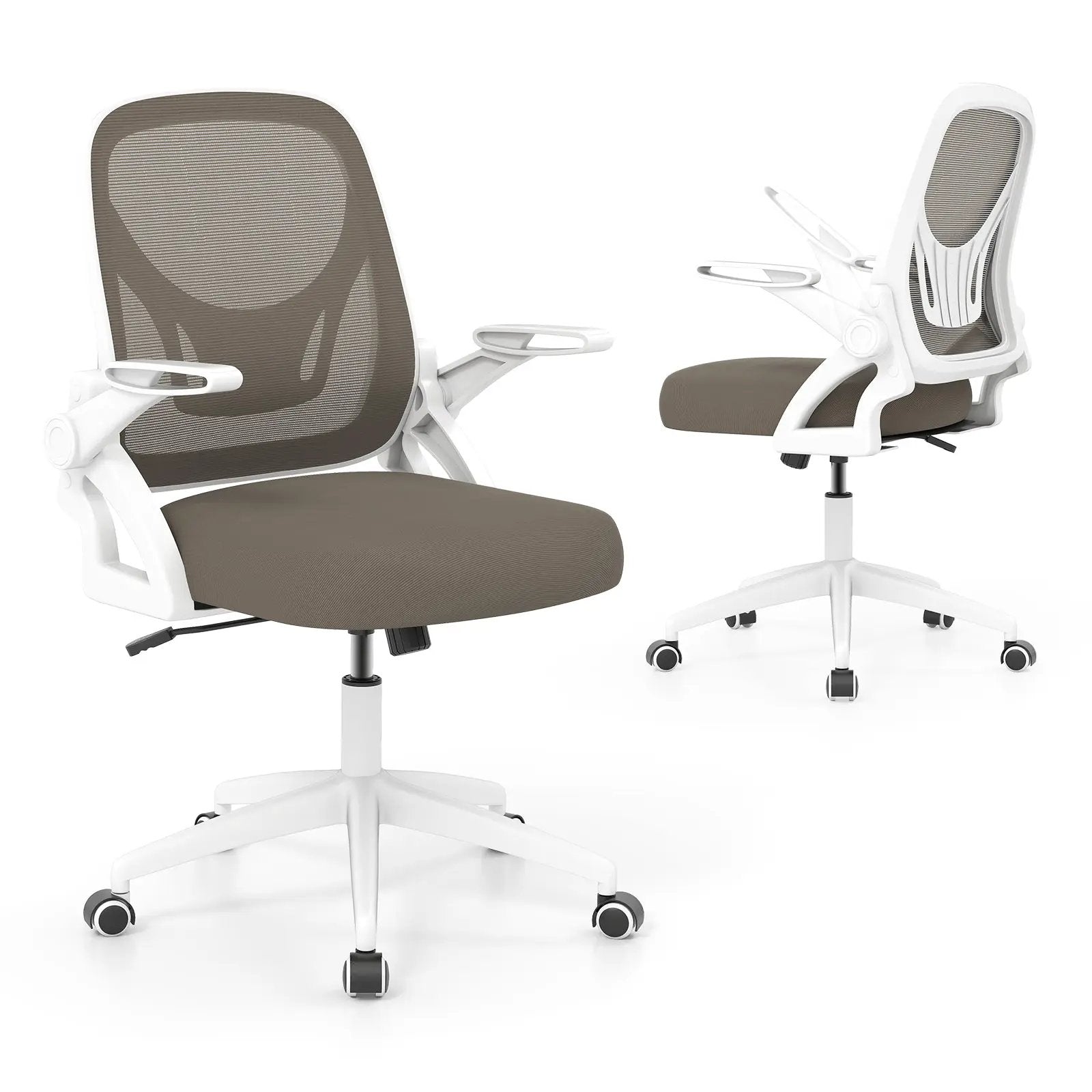 Ergonomic Computer Desk Chair with Lumbar Support and Flip-up Arms by DirectDeals