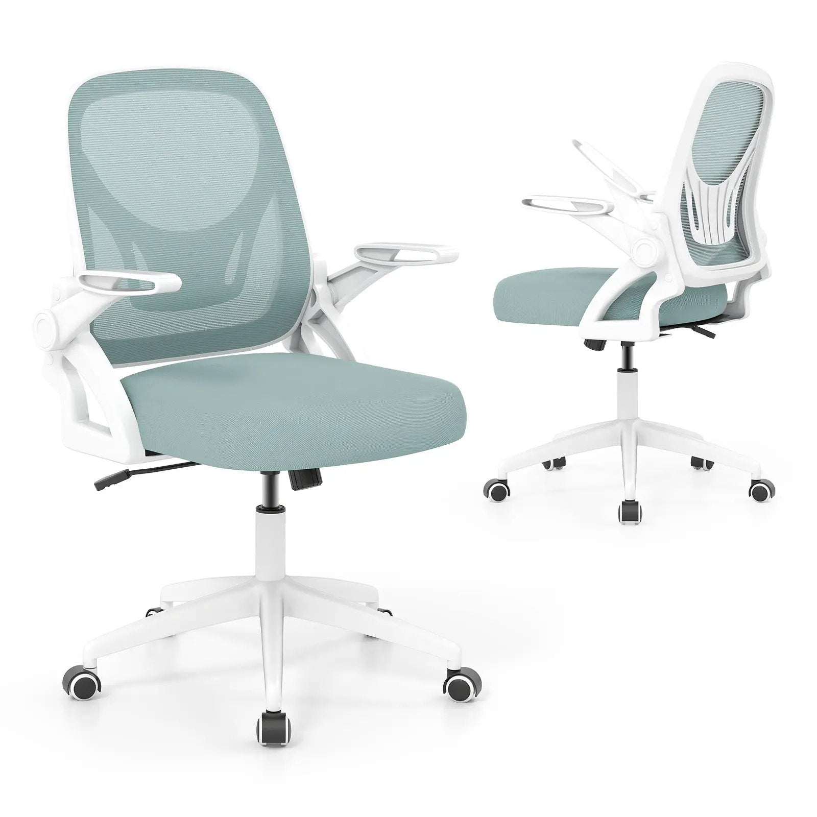 Ergonomic Computer Desk Chair with Lumbar Support and Flip-up Arms by DirectDeals