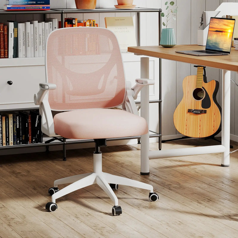 Ergonomic Computer Desk Chair with Lumbar Support and Flip-up Arms by DirectDeals