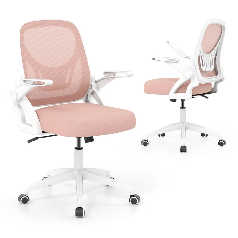 Ergonomic Computer Desk Chair with Lumbar Support and Flip-up Arms by DirectDeals
