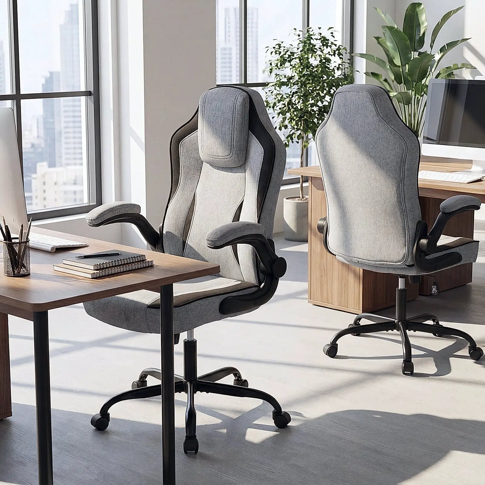 Ergonomic Computer Office Chair with 90¬∞ Flip-up Armrests by DirectDeals