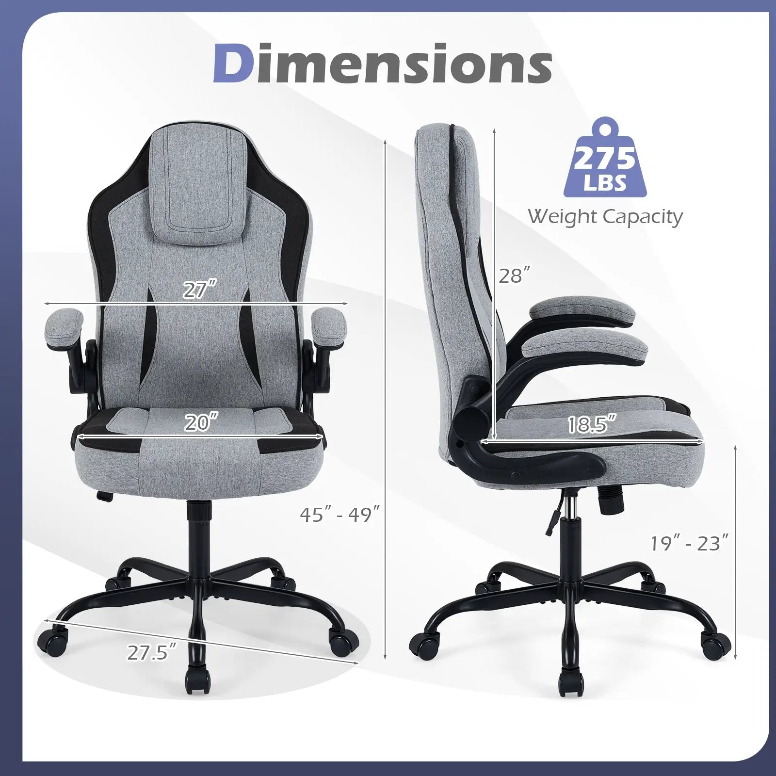 Ergonomic Computer Office Chair with 90¬∞ Flip-up Armrests by DirectDeals