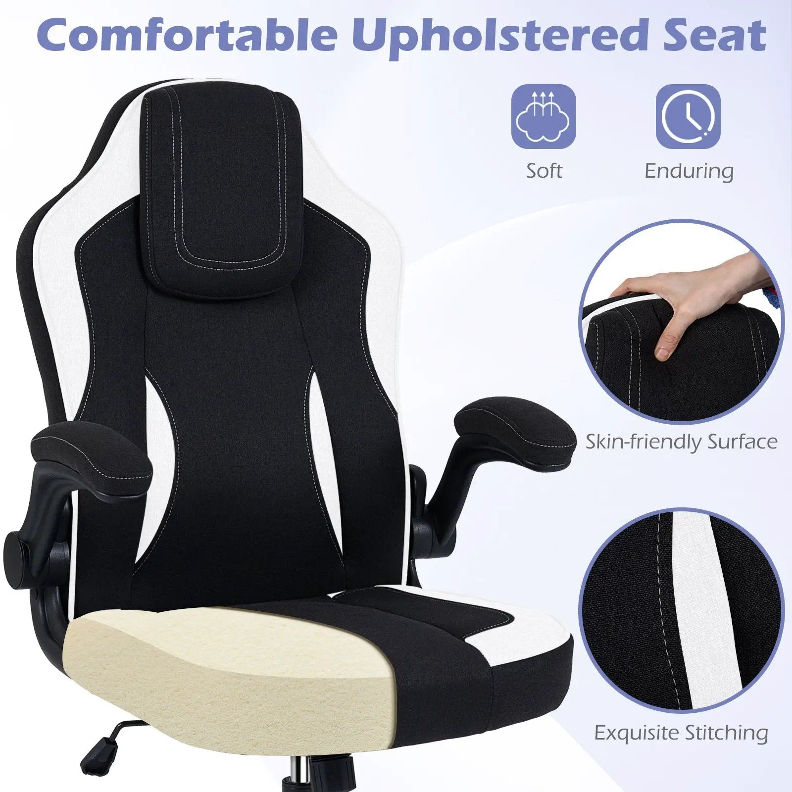 Ergonomic Computer Office Chair with 90¬∞ Flip-up Armrests by DirectDeals