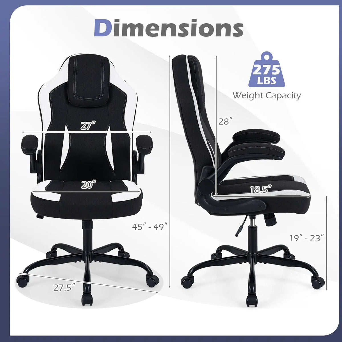 Ergonomic Computer Office Chair with 90¬∞ Flip-up Armrests by DirectDeals