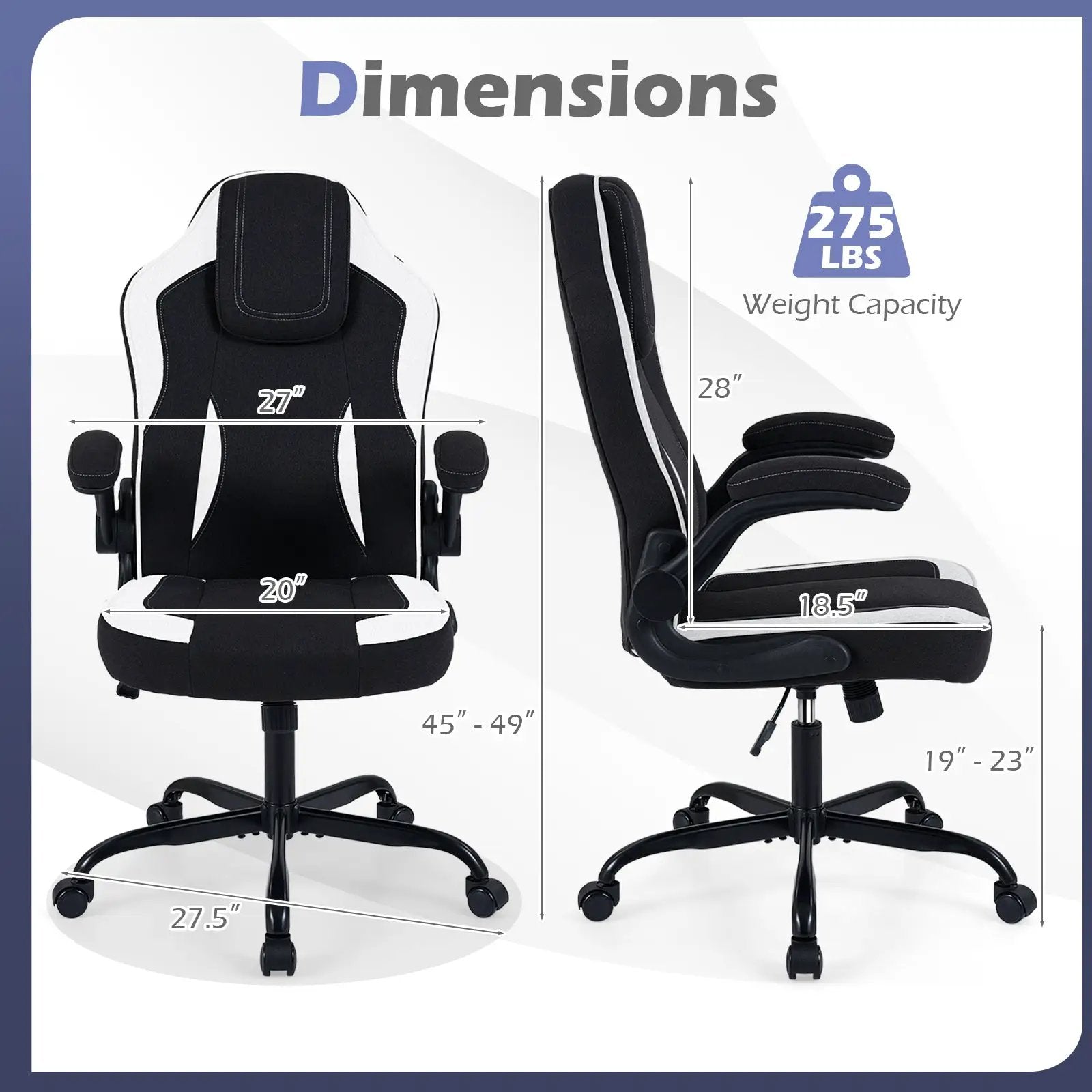 Ergonomic Computer Office Chair with 90¬∞ Flip-up Armrests by DirectDeals