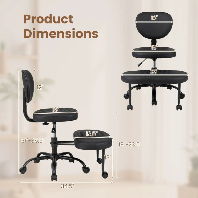 Cross Legged Office Chair with Adjustable Height & Footrest by DirectDeals