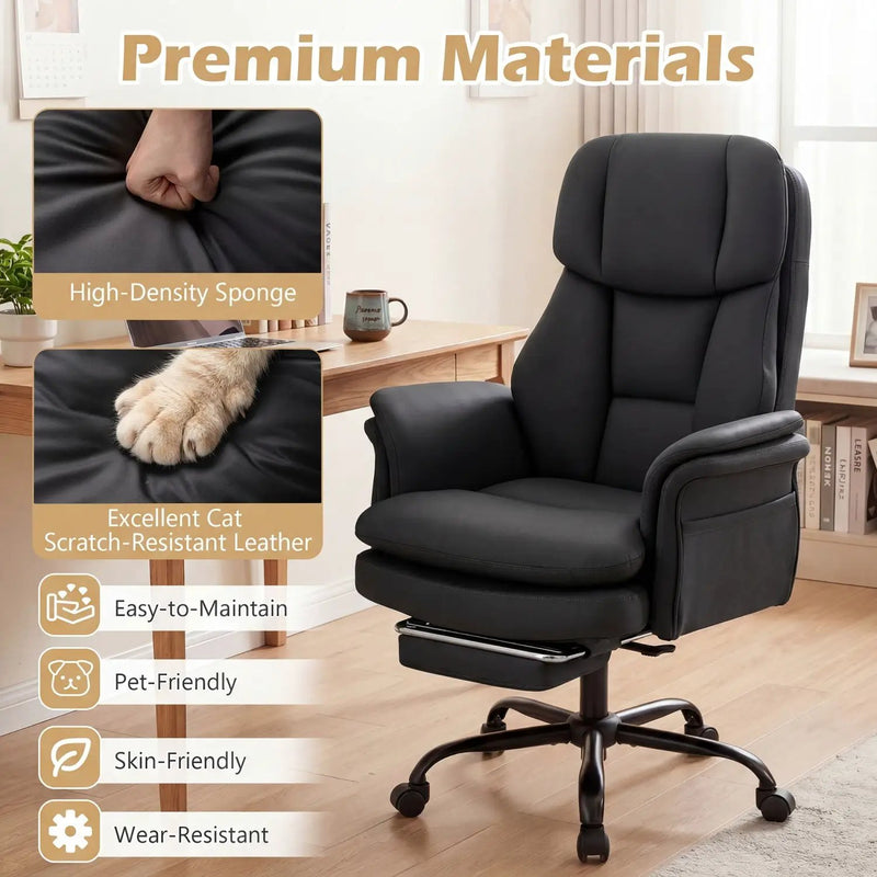Big and Tall Office Chair with Retractable Footrest 500 lbs by DirectDeals