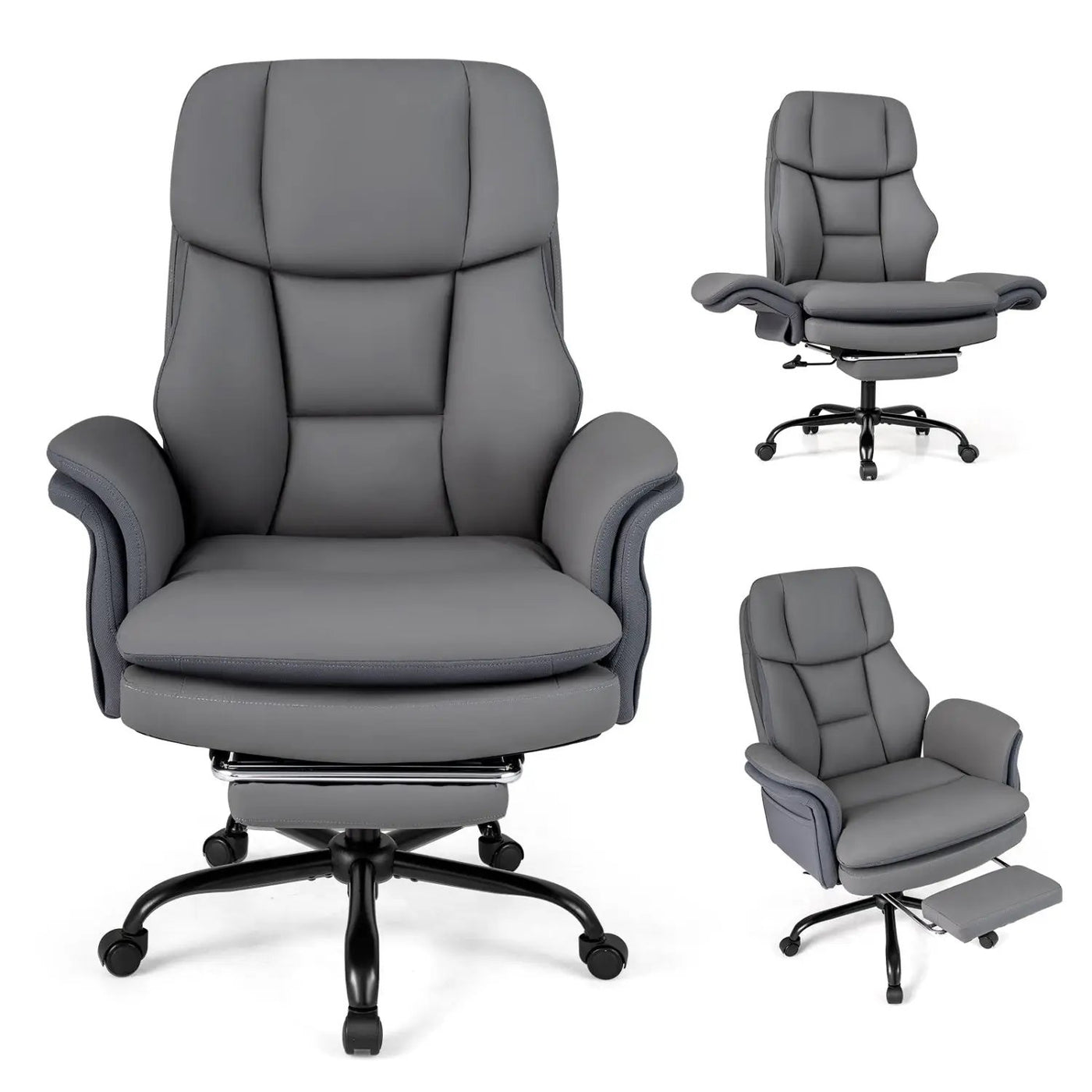 Big and Tall Office Chair with Retractable Footrest 500 lbs by DirectDeals
