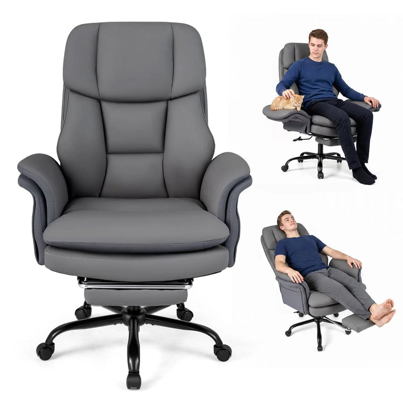Big and Tall Office Chair with Retractable Footrest 500 lbs by DirectDeals