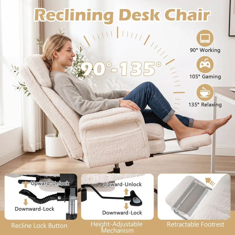 Big and Tall Office Chair with Retractable Footrest 500 lbs by DirectDeals