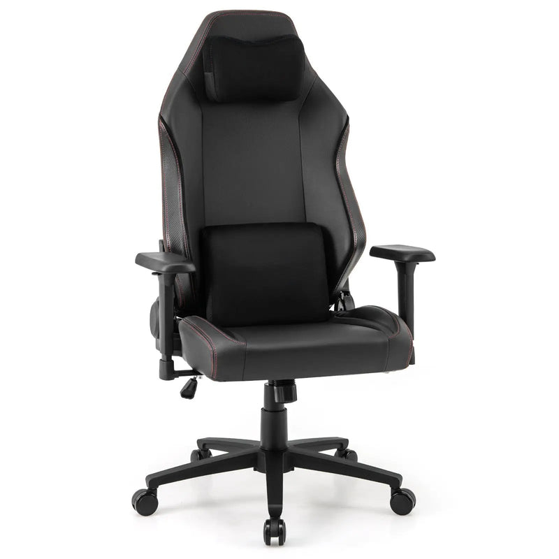 Ergonomic High Back Computer Chair with Magnetic Headrest and Lumbar Pillow-Black by DirectDeals