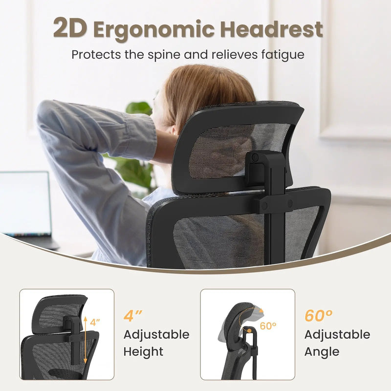 Ergonomic Mesh Office Chair with Adjustable Lumbar Support and Flip-up Armrests-Black by DirectDeals