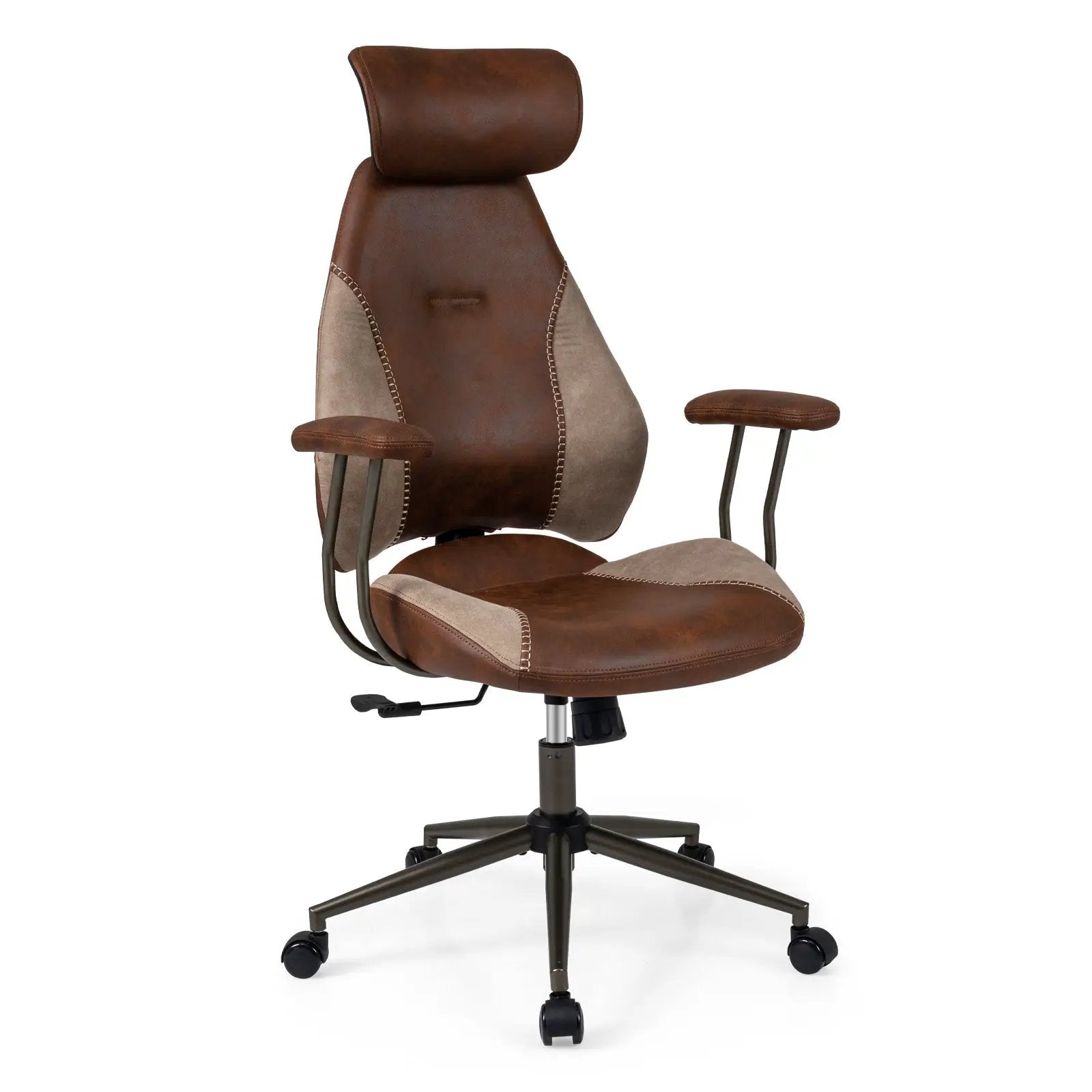 Ergonomic Office Chair Computer Desk Chair with 2D Headrest and Rocking Backrest by DirectDeals
