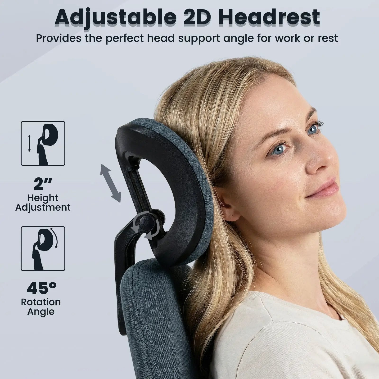 Ergonomic Office Chair Computer Desk Chair with 2D Headrest and Rocking Backrest by DirectDeals