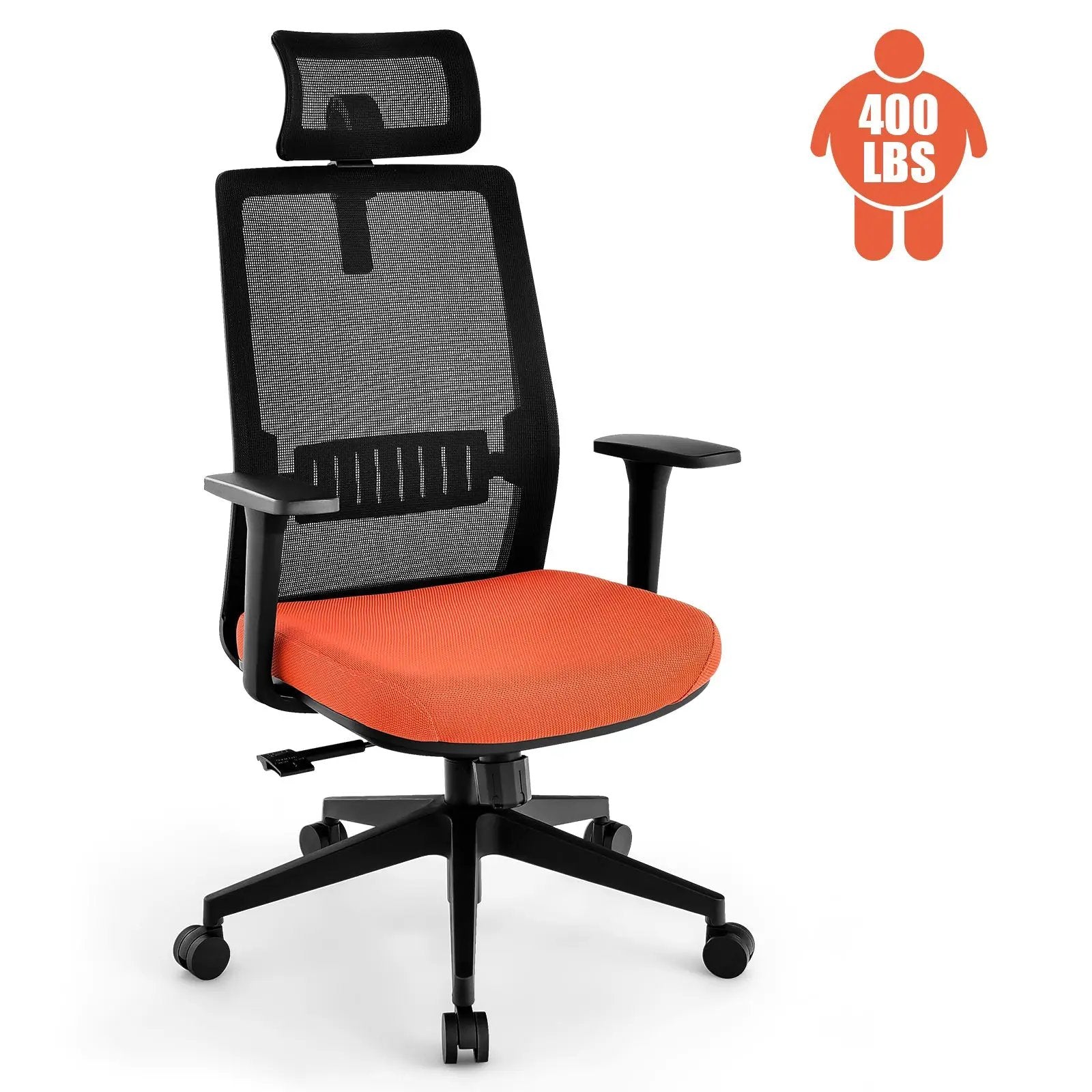 Ergonomic Office Chair with Lumbar Support and Adjustable Headrest-Black by DirectDeals
