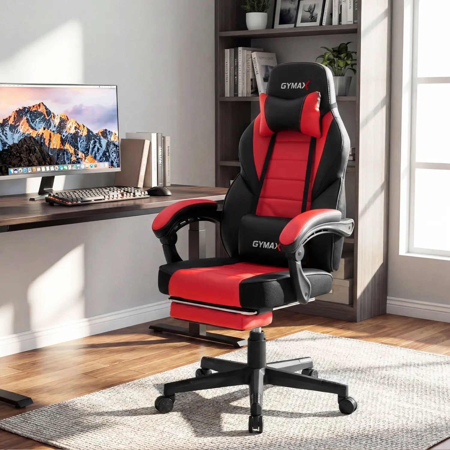 Ergonomic Video Game Chair with Headrest and Reclining Backrest by DirectDeals