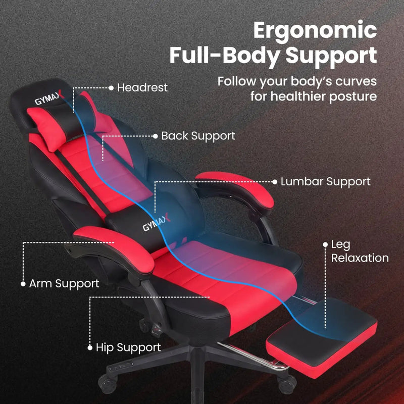 Ergonomic Video Game Chair with Headrest and Reclining Backrest by DirectDeals