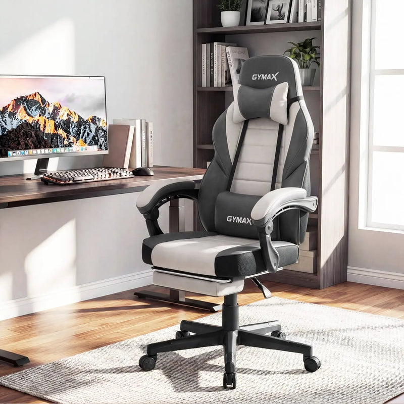 Ergonomic Video Game Chair with Headrest and Reclining Backrest by DirectDeals