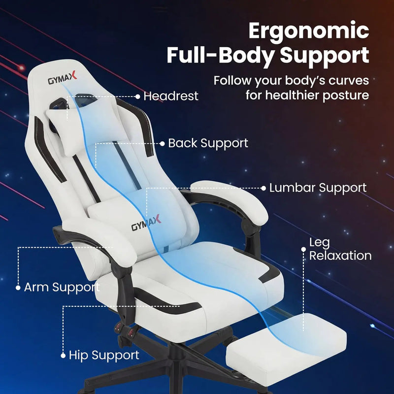 Ergonomic Video Game Chair with Headrest for Home Office by DirectDeals