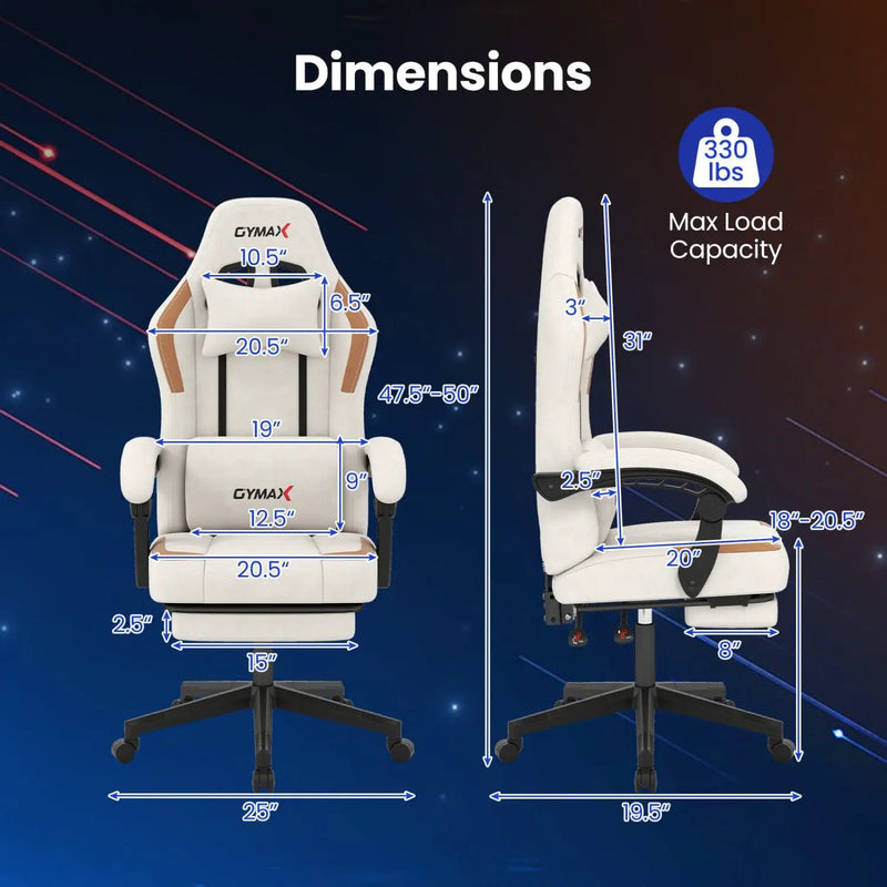Ergonomic Video Game Chair with Headrest for Home Office by DirectDeals