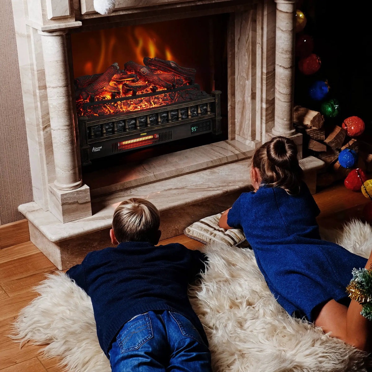 (Open Box) Eternal Flame EF26-LG Smart Electric Fireplace Logs, WiFi Enabled by TURBRO