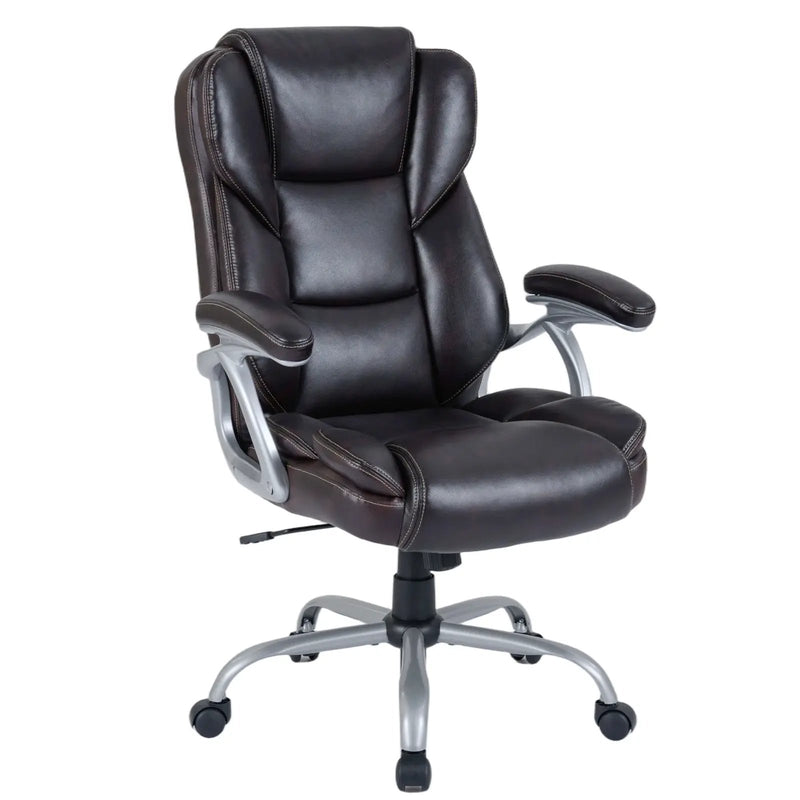 Executive Office Chair Leather Ergonomic Computer Desk Chair with Padded Seat and Armrests by DirectDeals