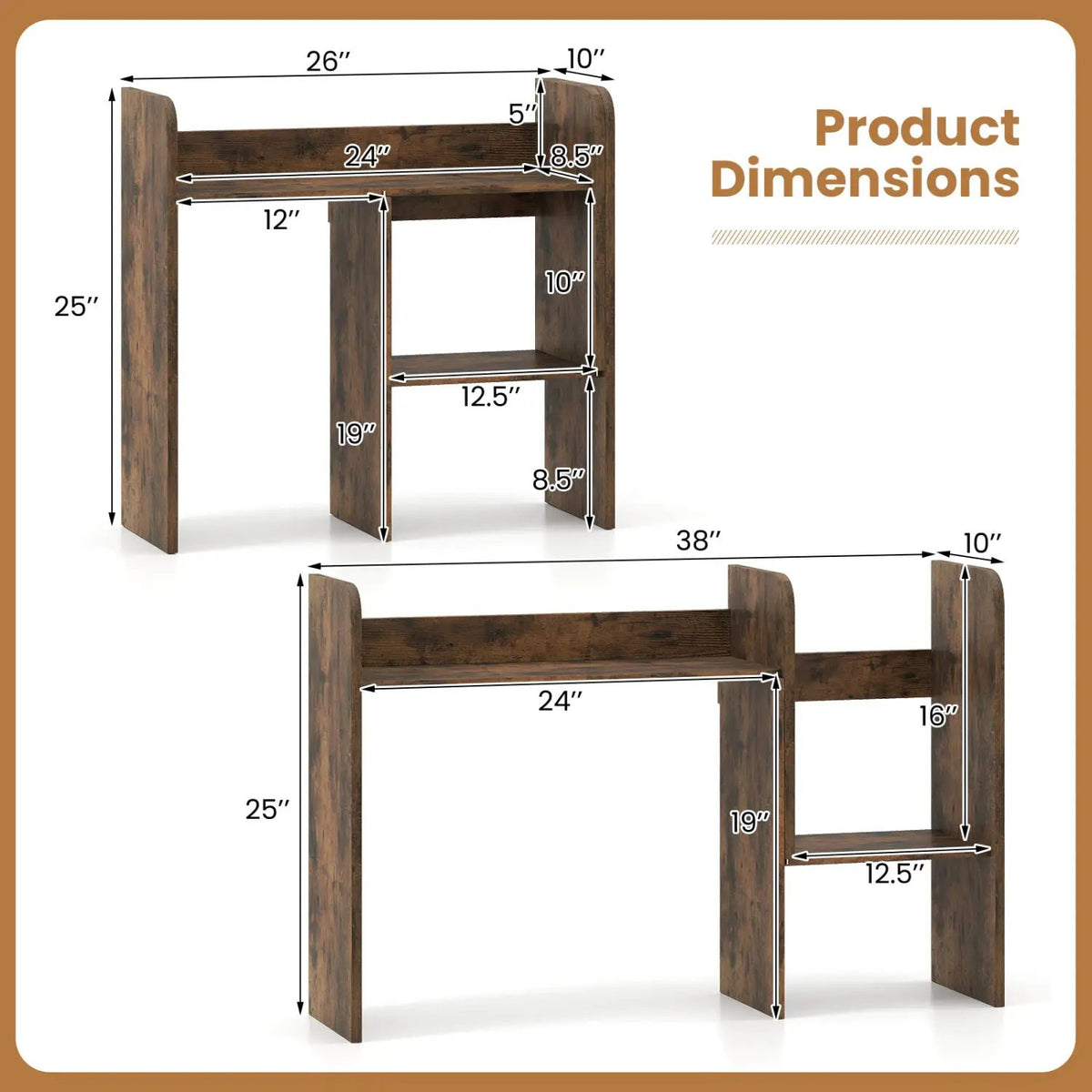 Expandable Desktop Bookshelf with Open Storage Cubes by DirectDeals