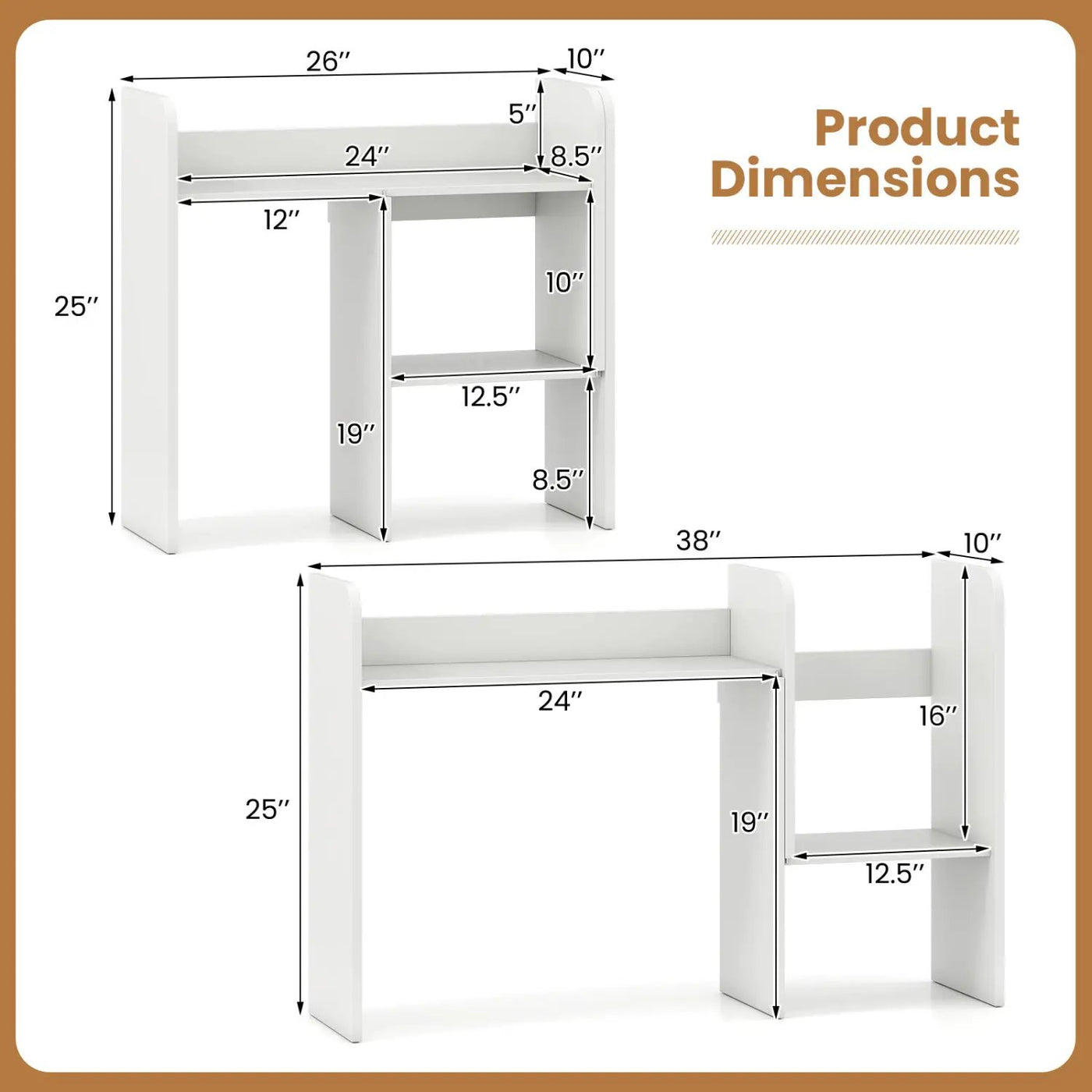Expandable Desktop Bookshelf with Open Storage Cubes by DirectDeals