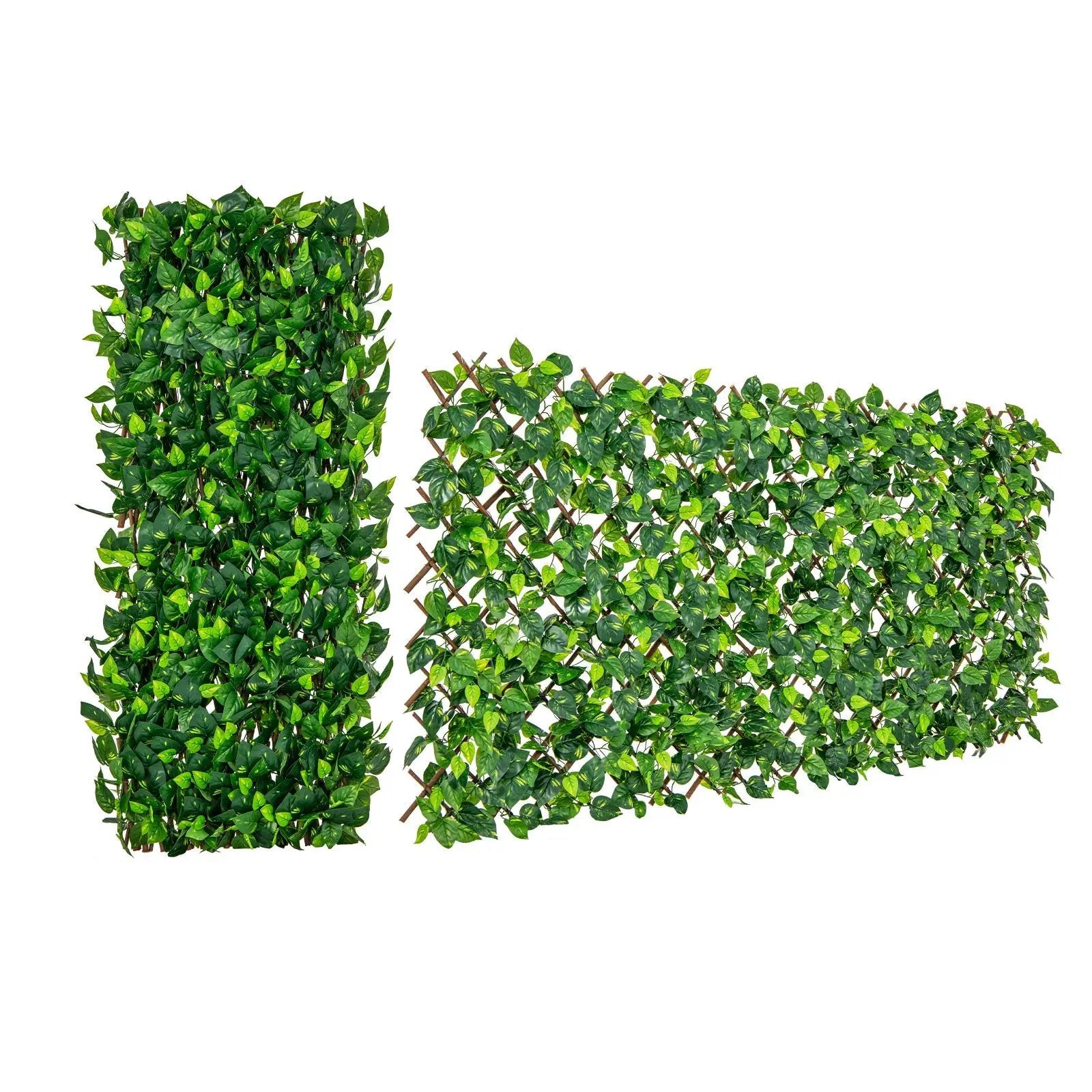 Expandable Fence Privacy Screen Decorative Faux Fencing Panel with Real Willow Frame by DirectDeals