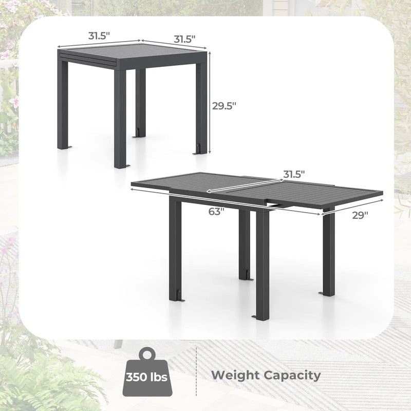Expandable Patio Dining Table for 4-6 People by DirectDeals