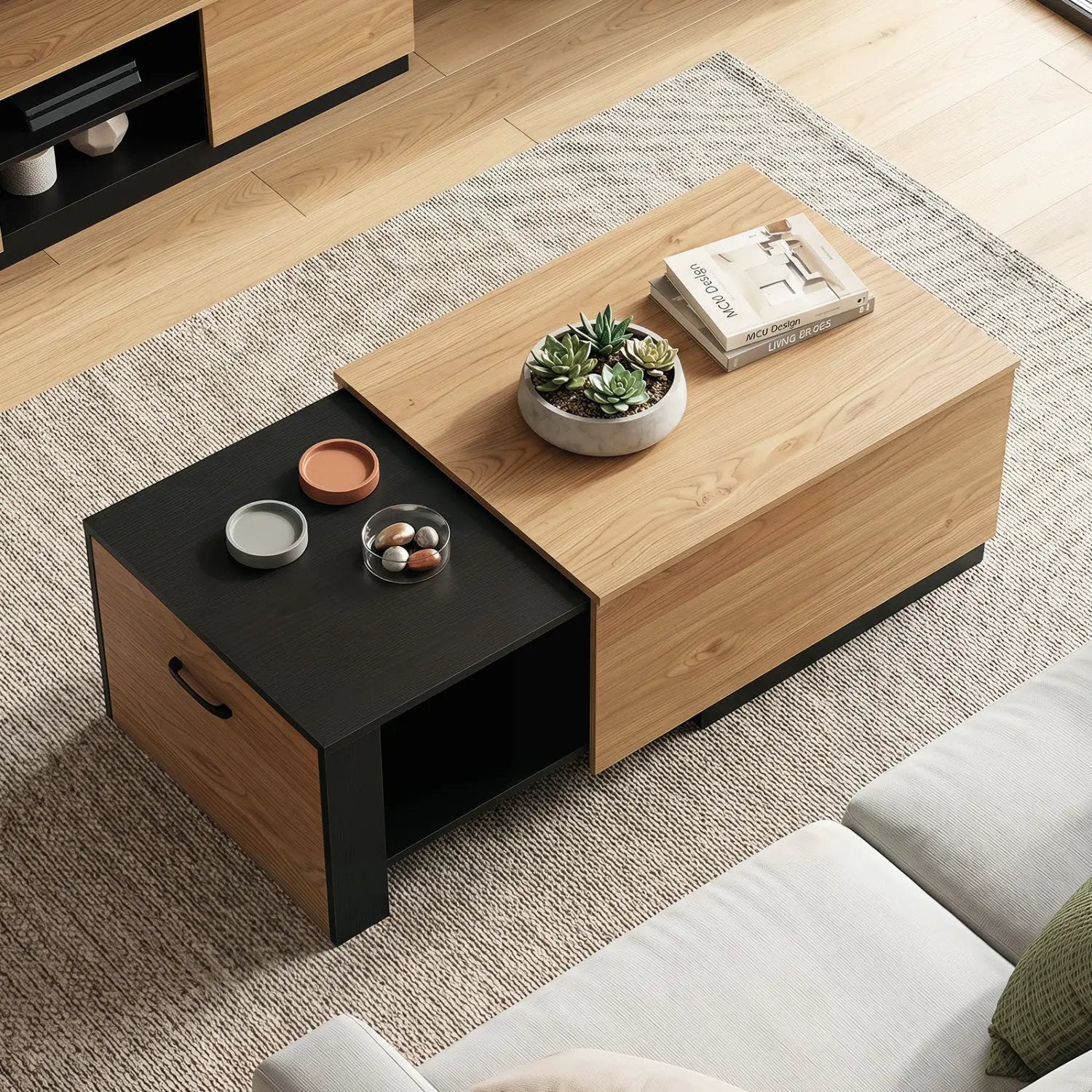 Extendable Coffee Table with Hidden Storage Compartment by DirectDeals
