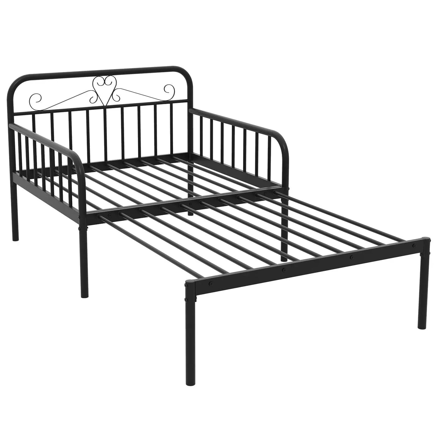 Extendable Metal Daybed to Twin Size Bed with Guardrails and Armrests by DirectDeals