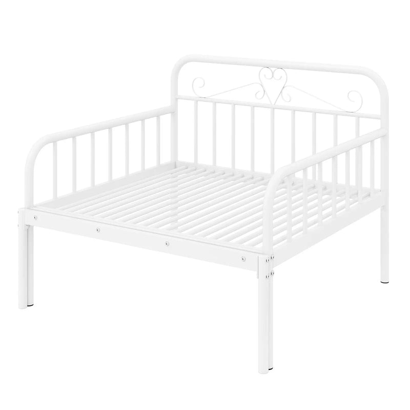 Extendable Metal Daybed to Twin Size Bed with Guardrails and Armrests by DirectDeals