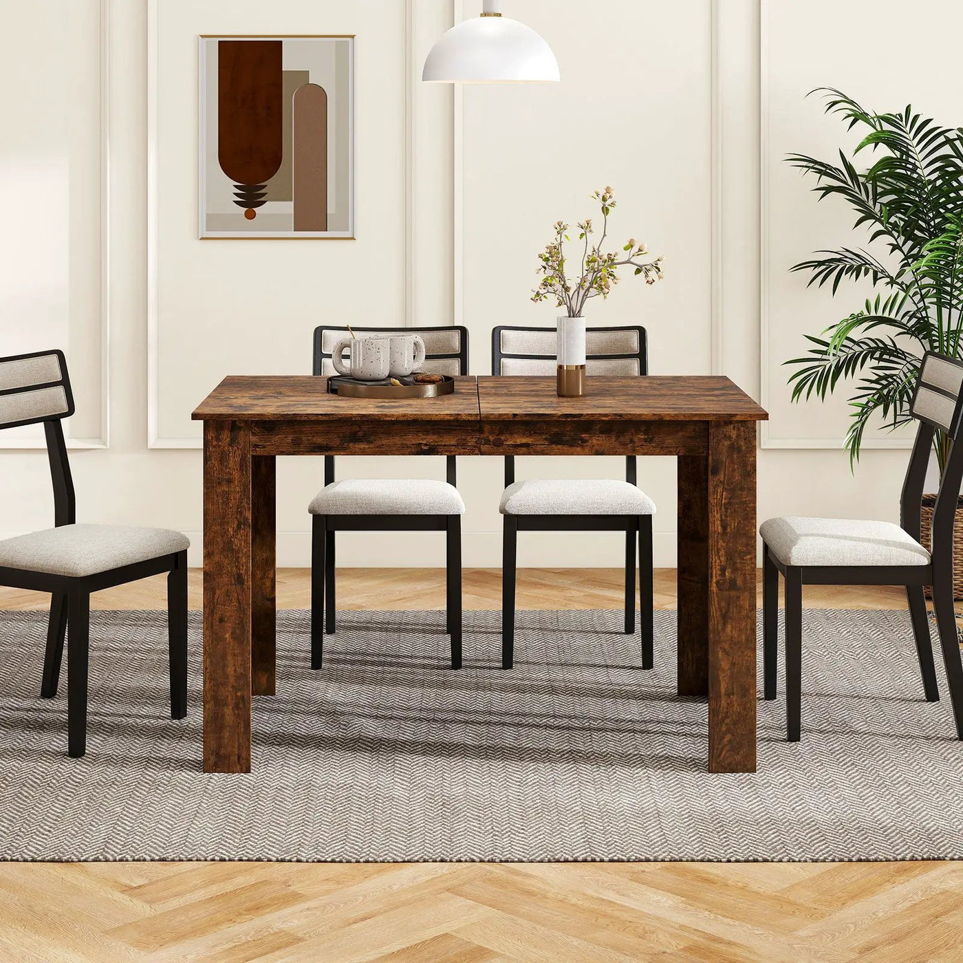 Extendable Dining Table for 4-8 People 47"-62" Large Rectangular Kitchen Table by DirectDeals