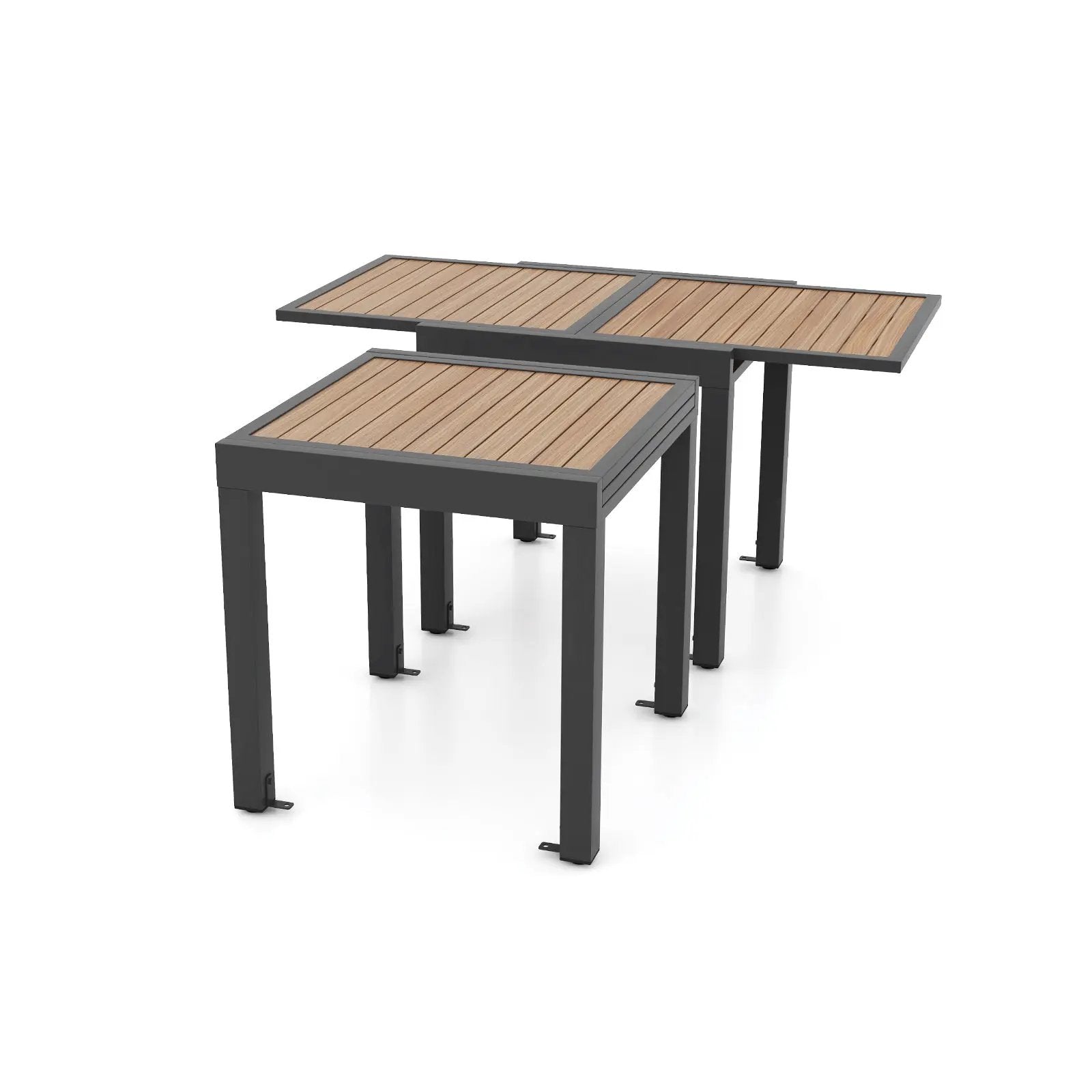 31.5-63 Inches Extendable Patio Table for 4-6 People-Natural by DirectDeals