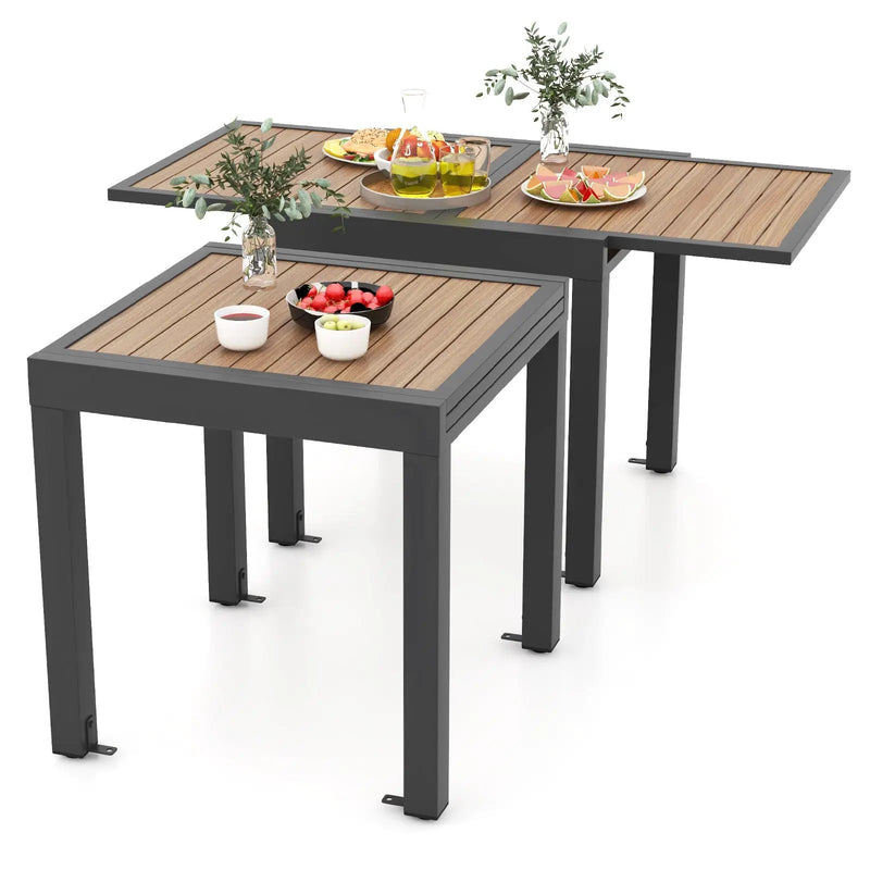 31.5-63 Inches Extendable Patio Table for 4-6 People-Natural by DirectDeals