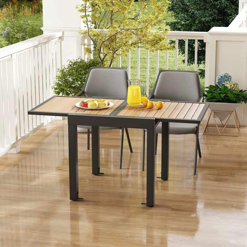 31.5-63 Inches Extendable Patio Table for 4-6 People-Natural by DirectDeals