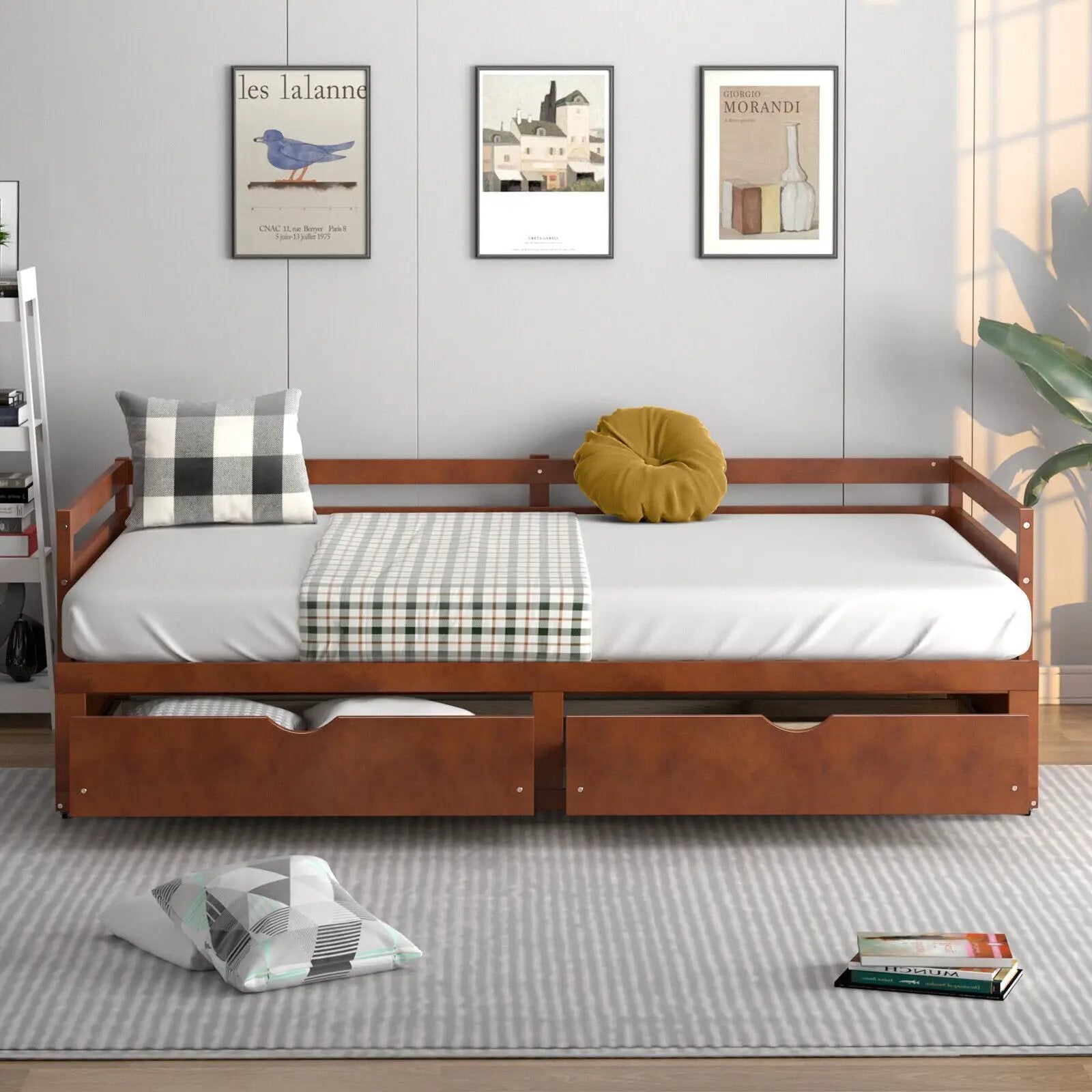 Extendable Twin to King Daybed with Trundle and 2 Storage Drawers by DirectDeals