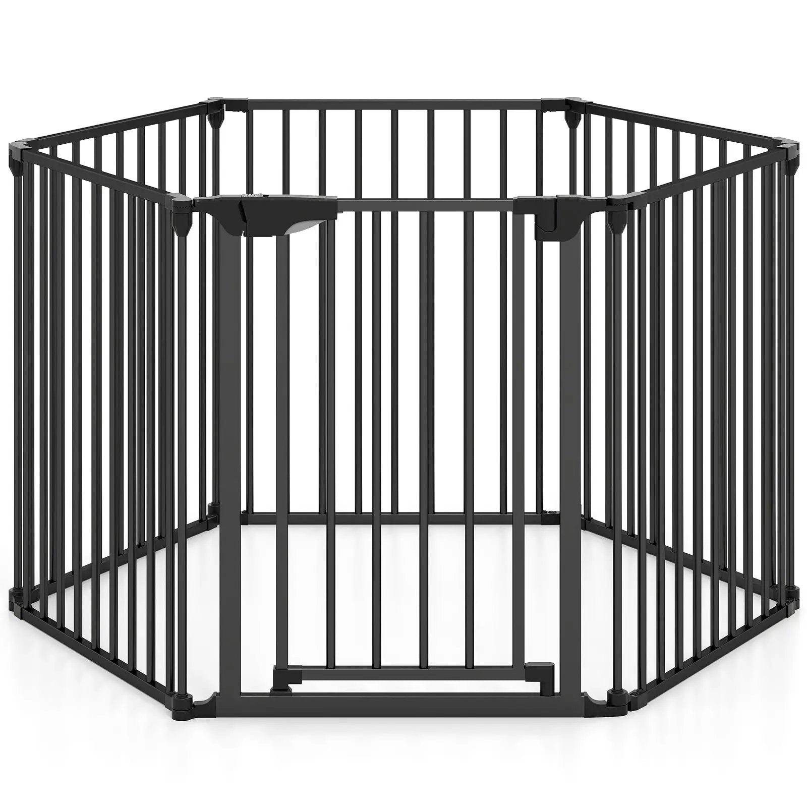 Extra Wide Baby Gate Fits 34.5-154" Openings 6-Panel Adjustable Pet Safety Fence by DirectDeals