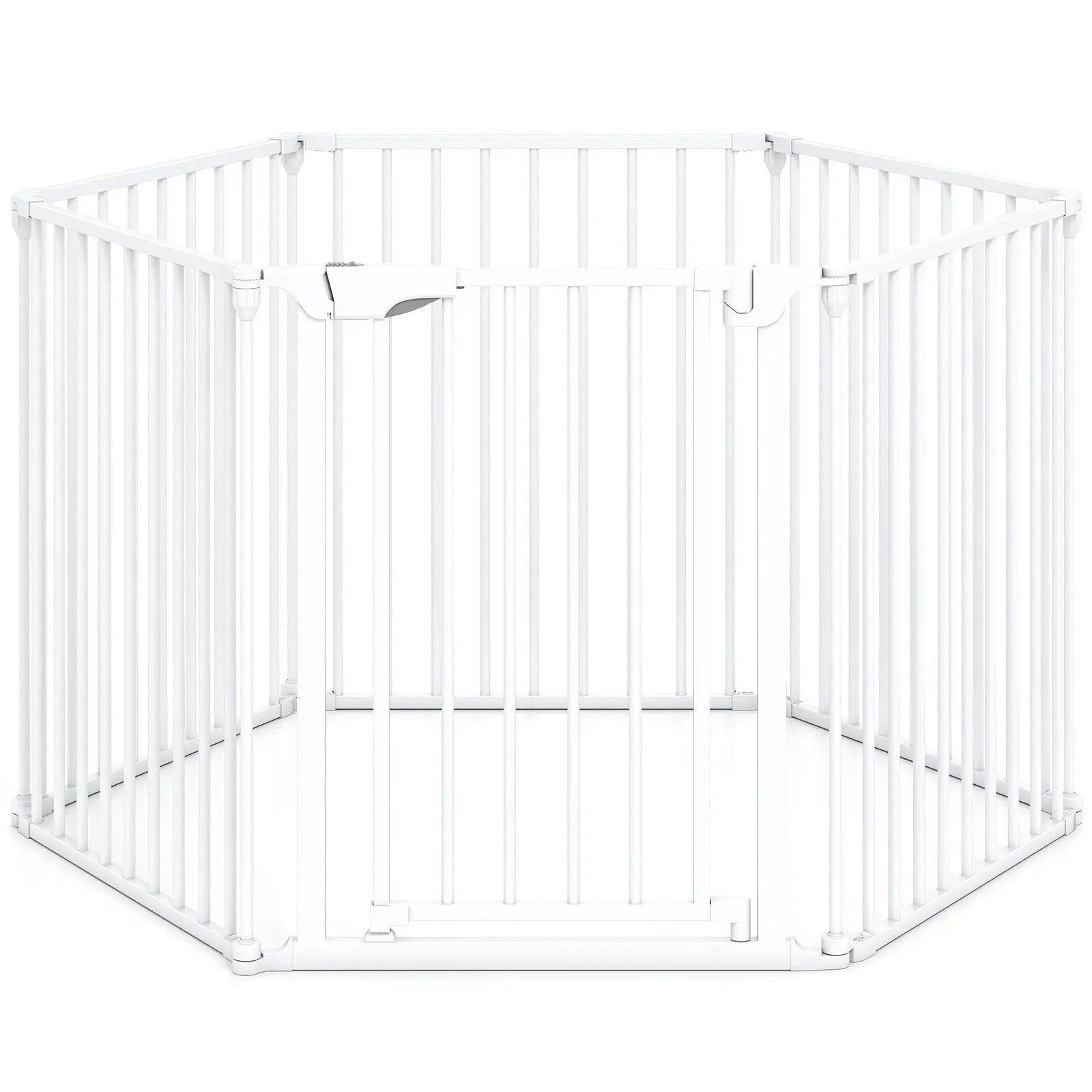 Extra Wide Baby Gate Fits 34.5-154" Openings 6-Panel Adjustable Pet Safety Fence by DirectDeals