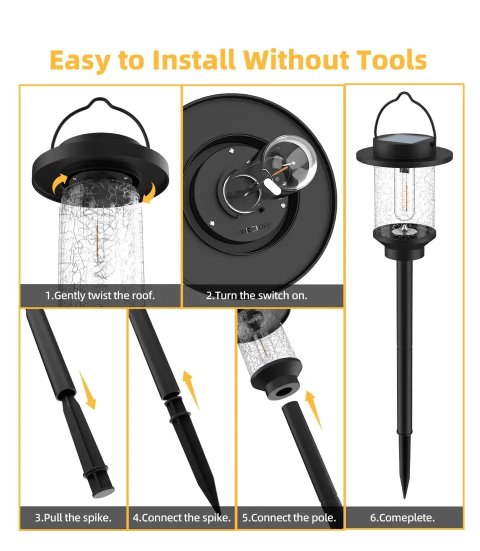 Open Box EVELYNSUN Solar Outdoor Lights Waterproof, Bright Solar Pathway Lights for Walkway Yard Backyard Lawn Patio Driveway Decorative(6 Pack) by Selzalot