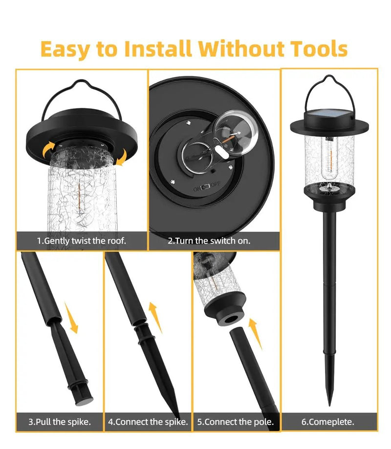 Open Box EVELYNSUN Solar Outdoor Lights Waterproof, Bright Solar Pathway Lights for Walkway Yard Backyard Lawn Patio Driveway Decorative(6 Pack) by Selzalot