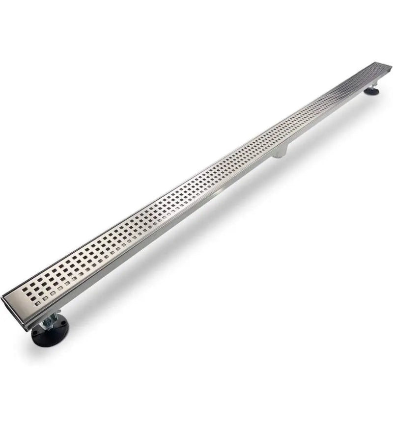 SaniteModar Linear Shower Drain, Shower Drain 60 inch with Removable Square Hole Panel, AISI Brushed 304 Stainless Steel Shower Floor Linear Drain wit by Selzalot