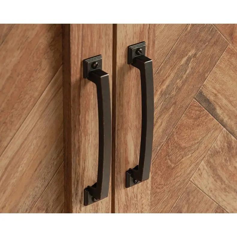 FarmHouse Rustic Herringbone 1 Drawer Garment Rod Wardrobe Armoire by HomePacific
