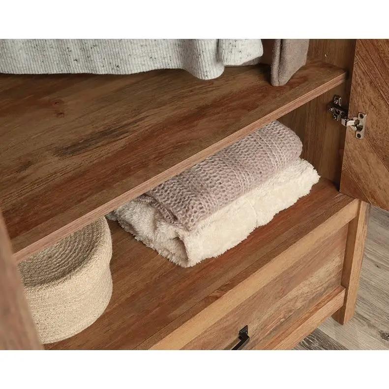 FarmHouse Rustic Herringbone 1 Drawer Garment Rod Wardrobe Armoire by HomePacific