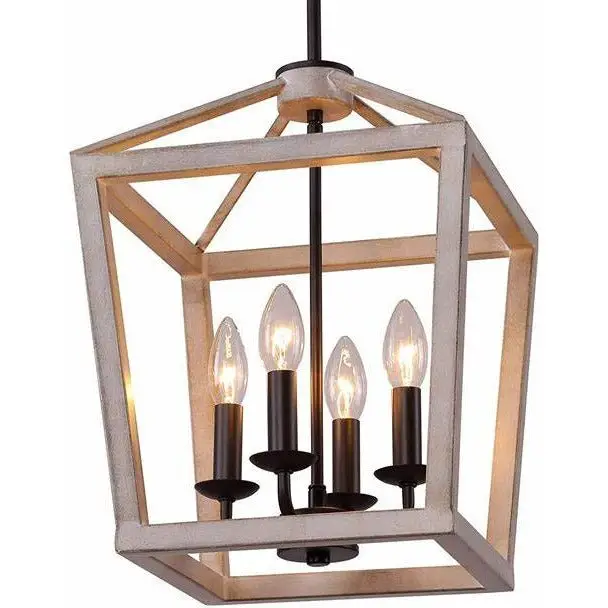Farmhouse Rustic Chandelier Light Fixture Oak White ORB by Selzalot