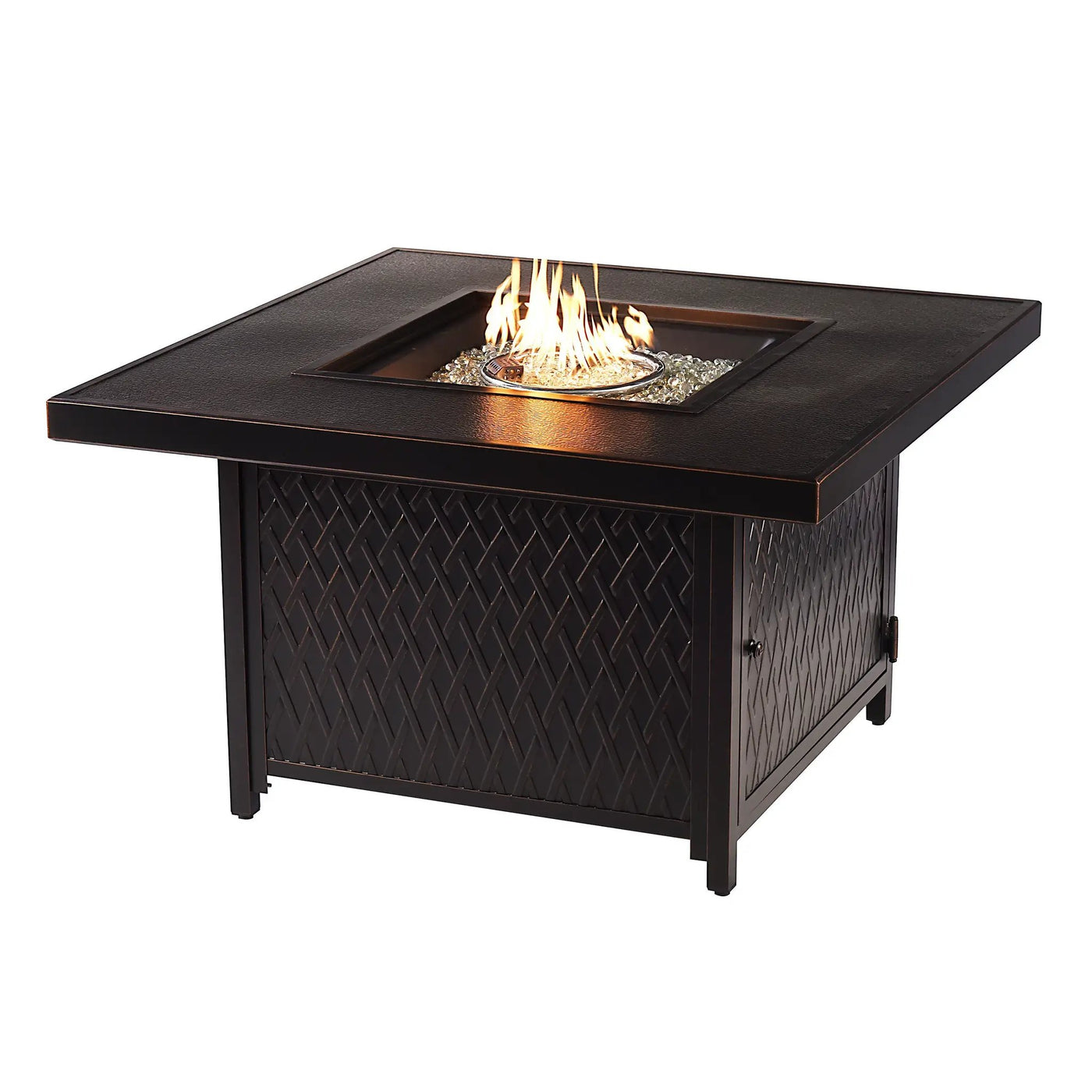 Aluminum 42-in Square Propane Fire Table with Beads, Covers and Lid by Sharicks