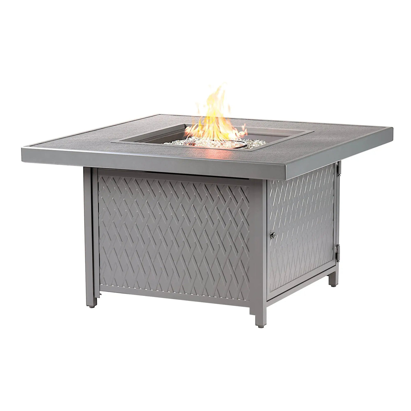 Aluminum 42-in Square Propane Fire Table with Beads, Covers and Lid by Sharicks