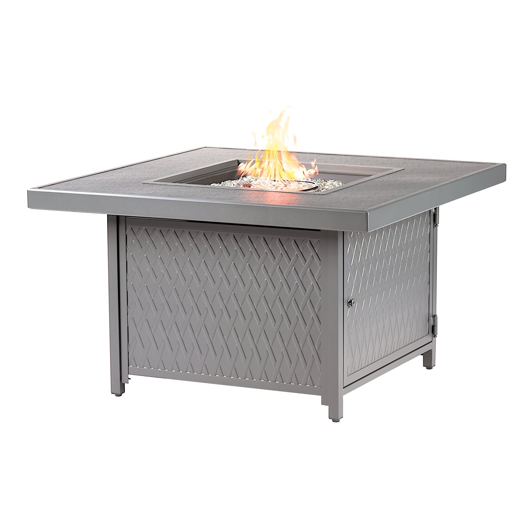 Aluminum 42-in Square Propane Fire Table with Beads, Covers and Lid by Sharicks